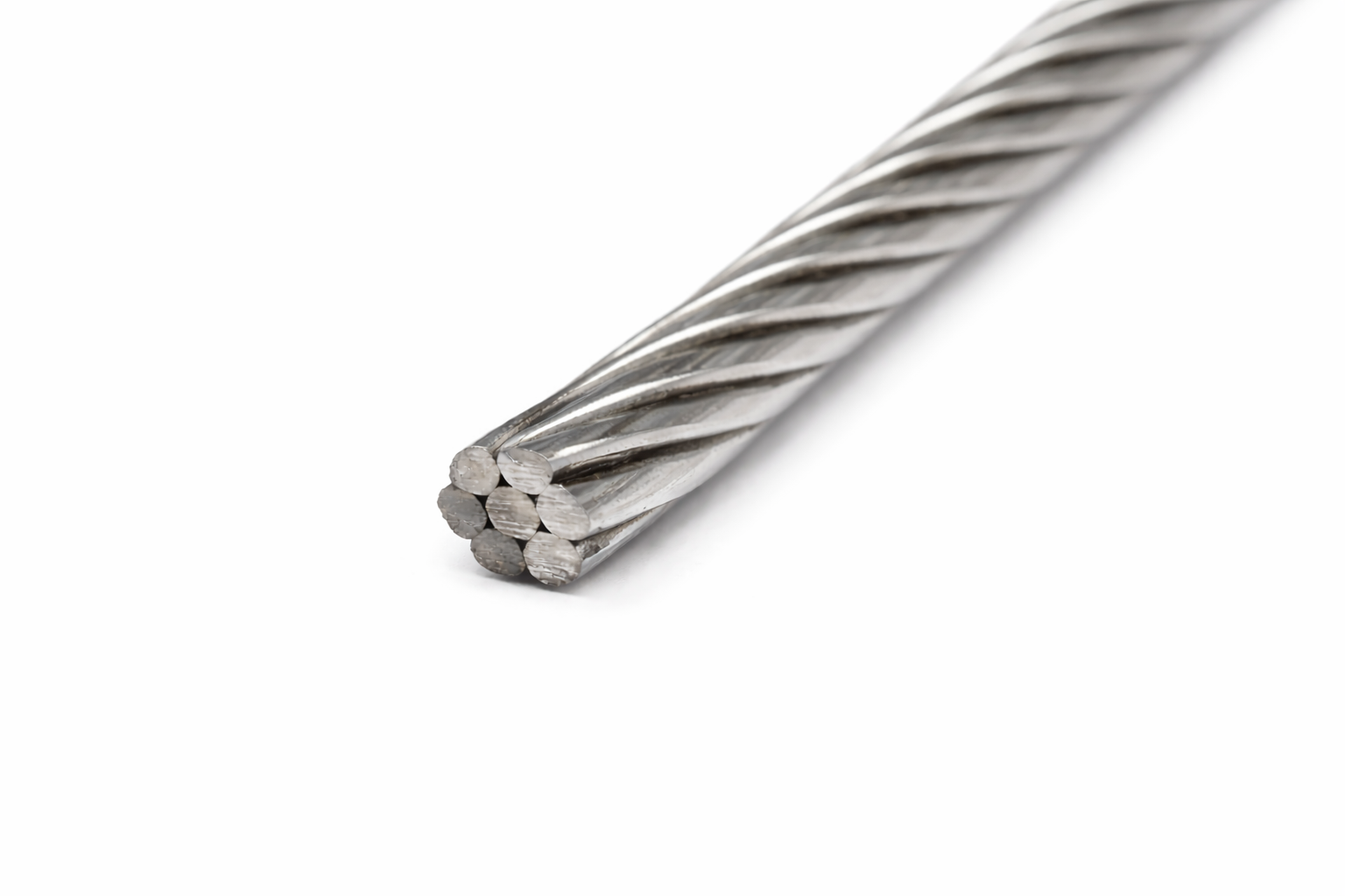 Edelstahllitze V4A 1x7 compacted (unflexibel)