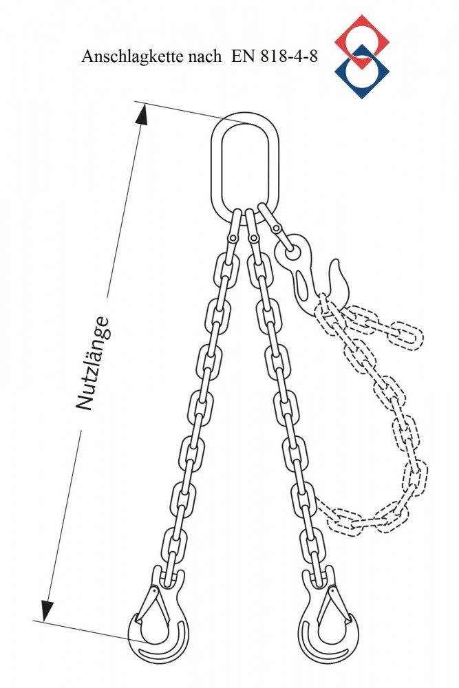 Anschlagkette, verzinkt, 2-Strang